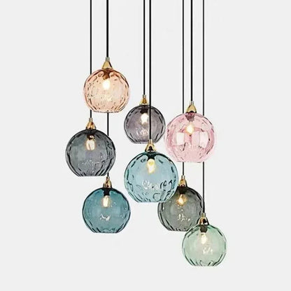 Colourful Modern Glass Pendant Chandelier