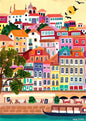 Colourful Mountain City Canvas Art