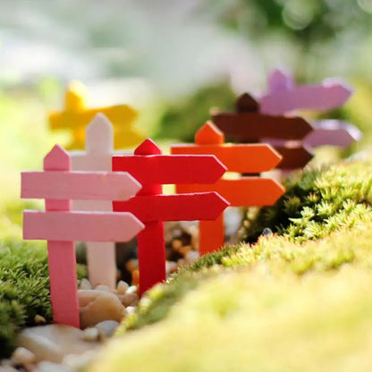 Colourful Wooden Miniature Road Signs