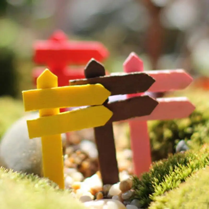 Colourful Wooden Miniature Road Signs