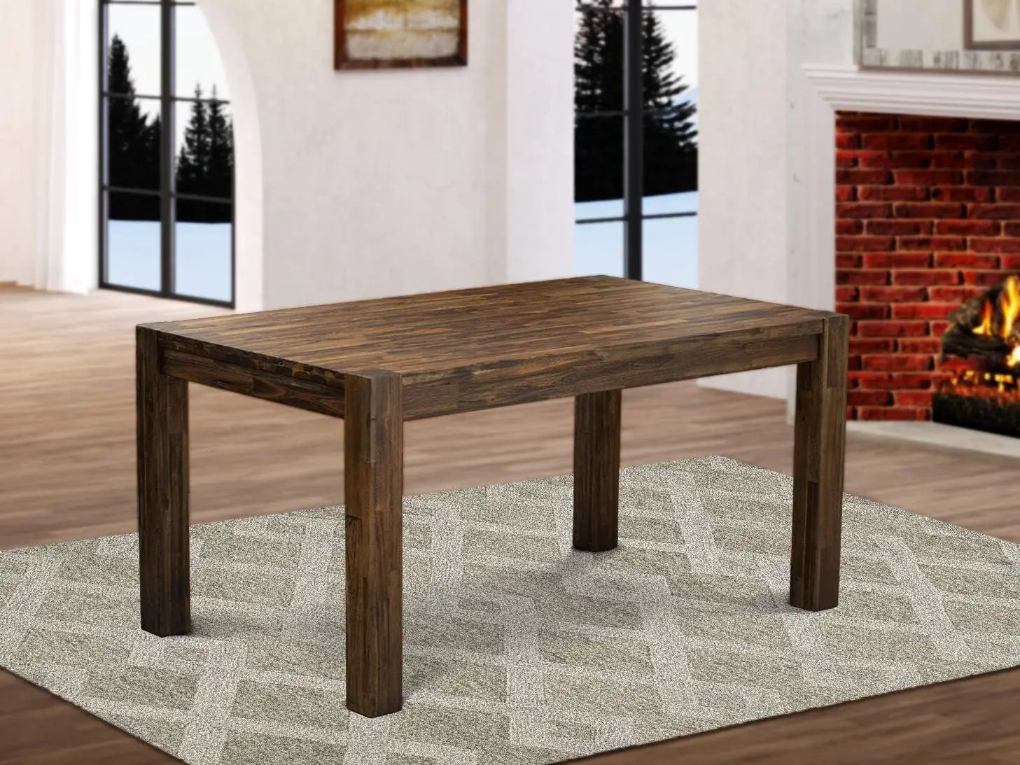 Contemporary Walnut Rectangular Dining Table