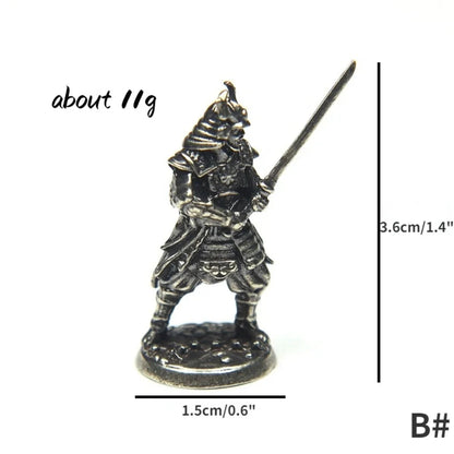 Copper Samurai Soldier Figurines Set