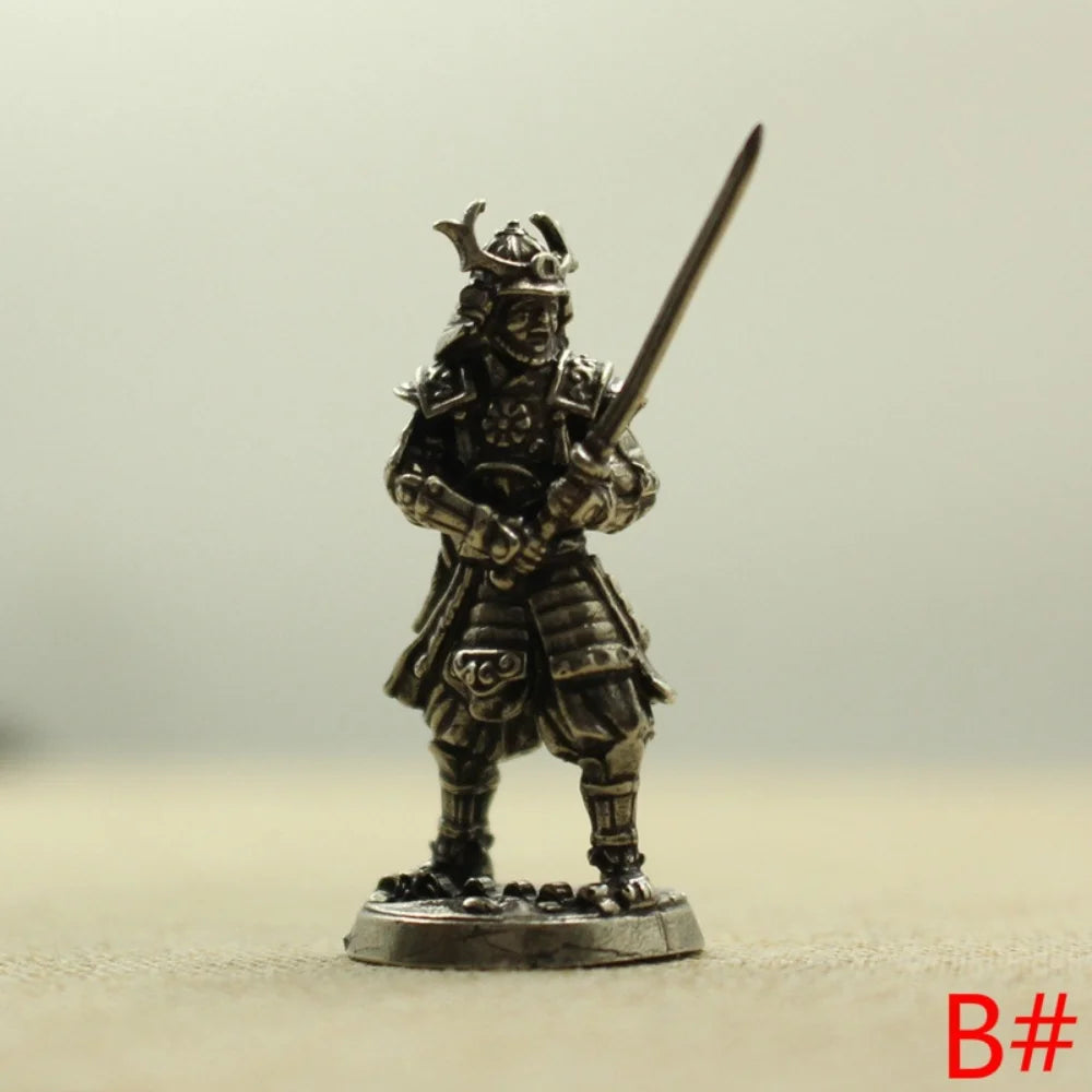 Copper Samurai Soldier Figurines Set