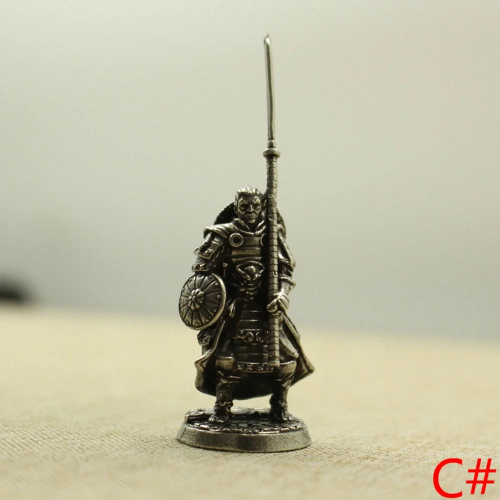 Copper Samurai Soldier Figurines Set