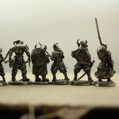 Copper Samurai Soldier Figurines Set