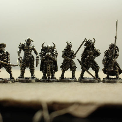 Copper Samurai Soldier Figurines Set