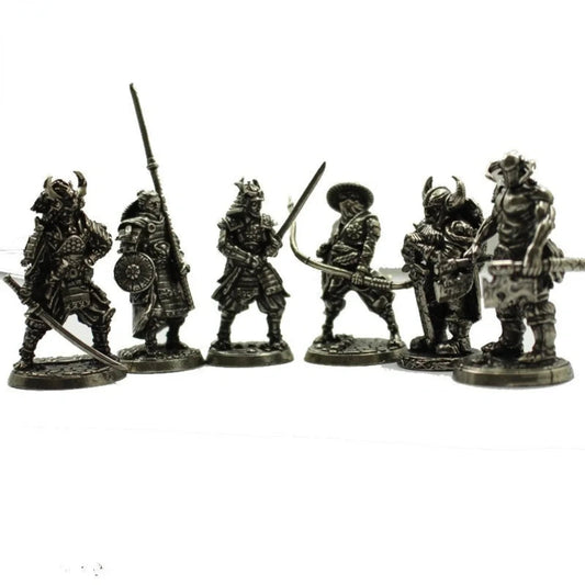 Copper Samurai Soldier Figurines Set