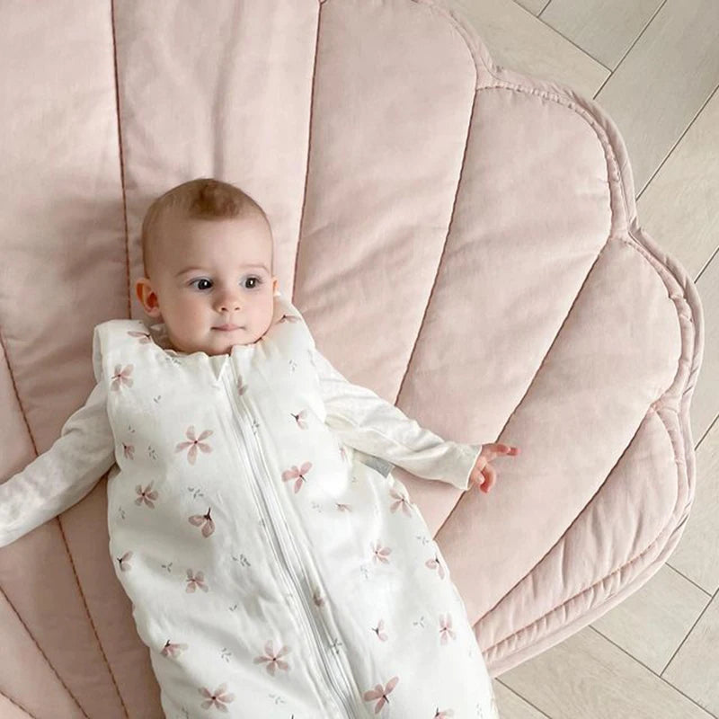 Cotton Baby Playmat - Khaki/Pink 90x100CM