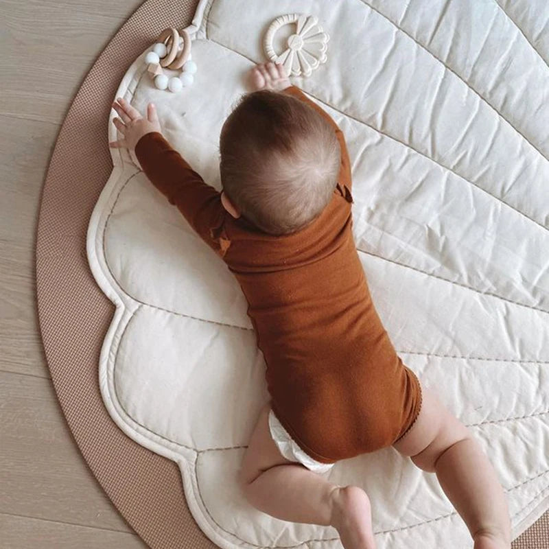 Cotton Baby Playmat - Khaki/Pink 90x100CM