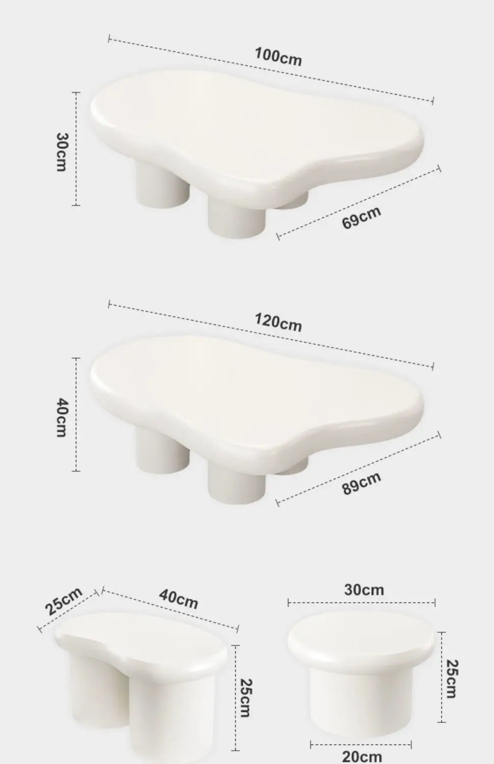 Cream Modern Nordic Coffee Table