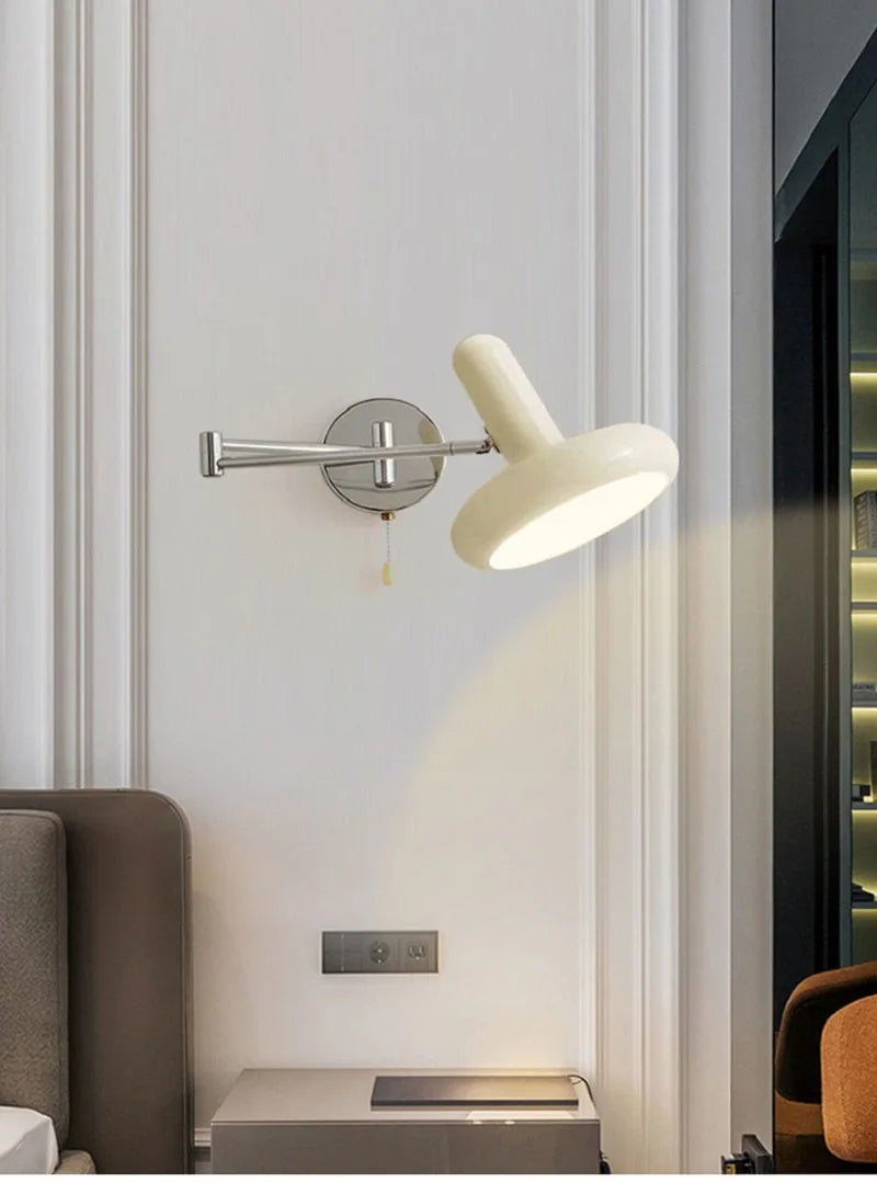 Cream Nordic Retractable Wall Lamp