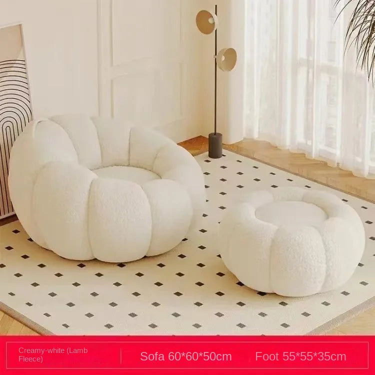 Cream Pumpkin Chair for Small Spaces