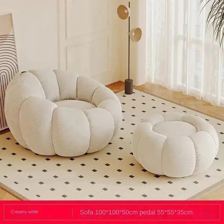 Cream Pumpkin Chair for Small Spaces