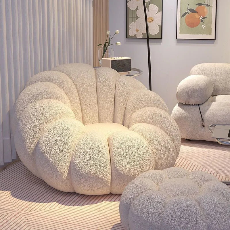 Cream Pumpkin Chair for Small Spaces