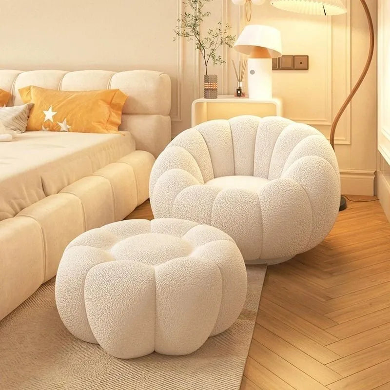 Cream Pumpkin Chair for Small Spaces