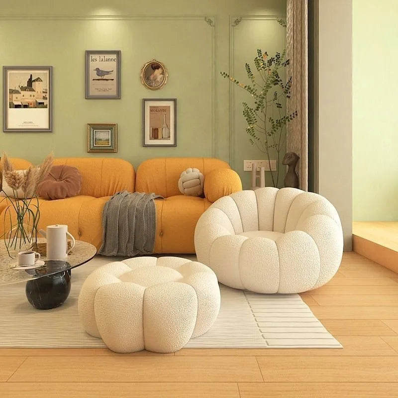 Cream Pumpkin Chair for Small Spaces