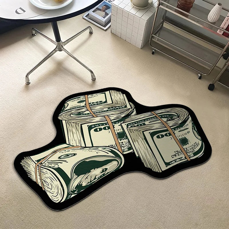 Creative Money Shaped Polyester Rug