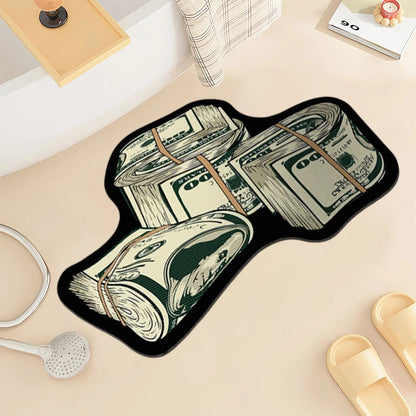 Creative Money Shaped Polyester Rug