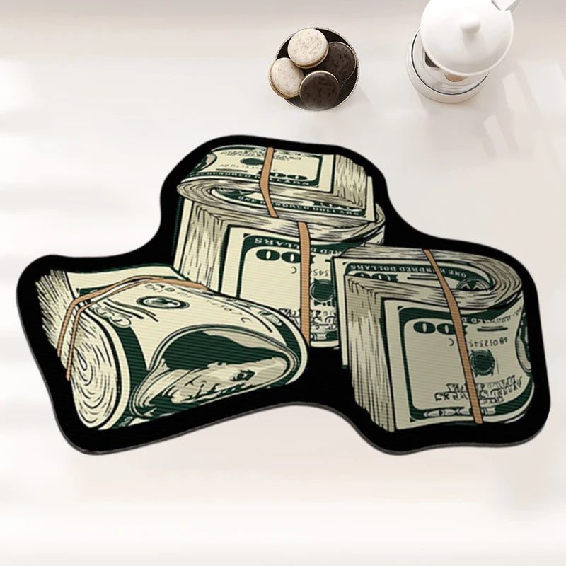 Creative Money Shaped Polyester Rug