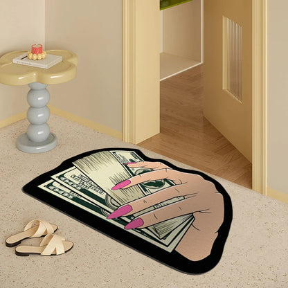 Creative Money Shaped Polyester Rug