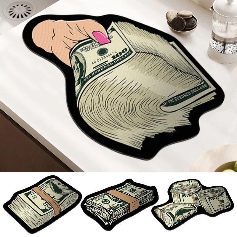 Creative Money Shaped Polyester Rug