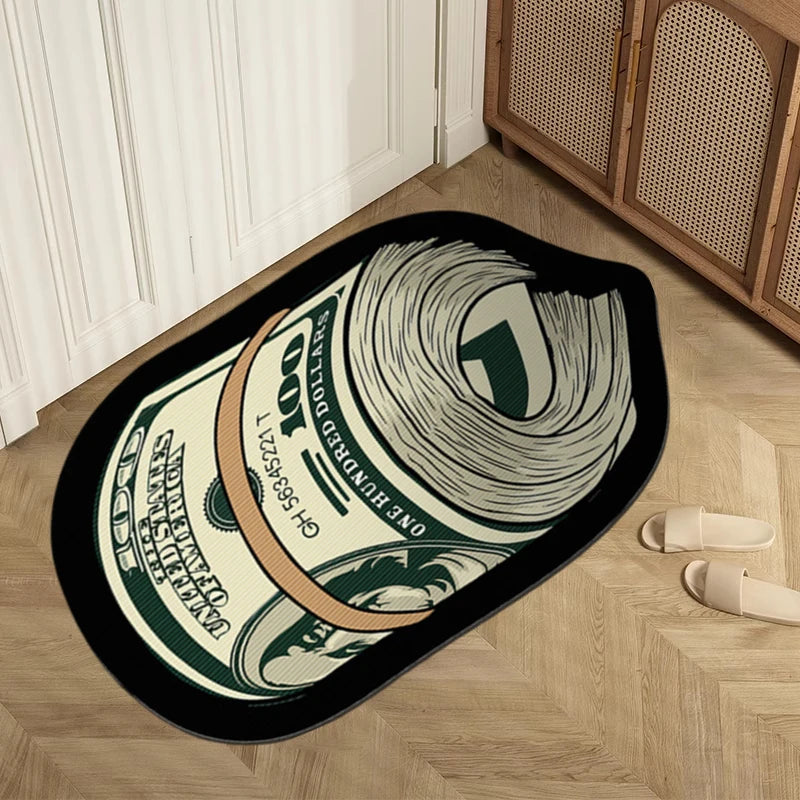 Creative Money Shaped Polyester Rug