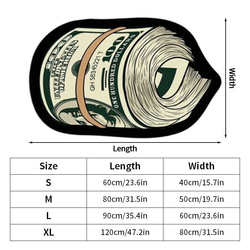 Creative Money Shaped Polyester Rug