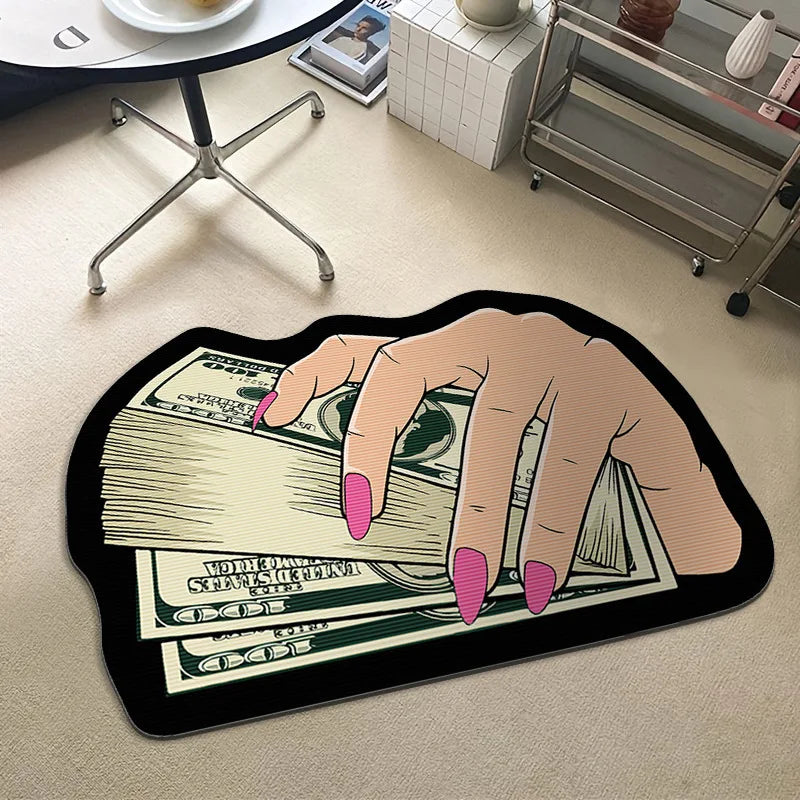 Creative Money Shaped Polyester Rug