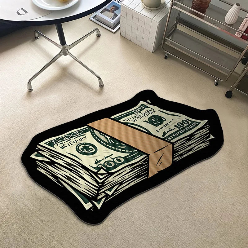 Creative Money Shaped Polyester Rug