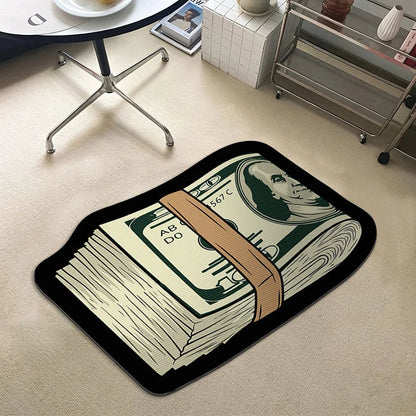 Creative Money Shaped Polyester Rug