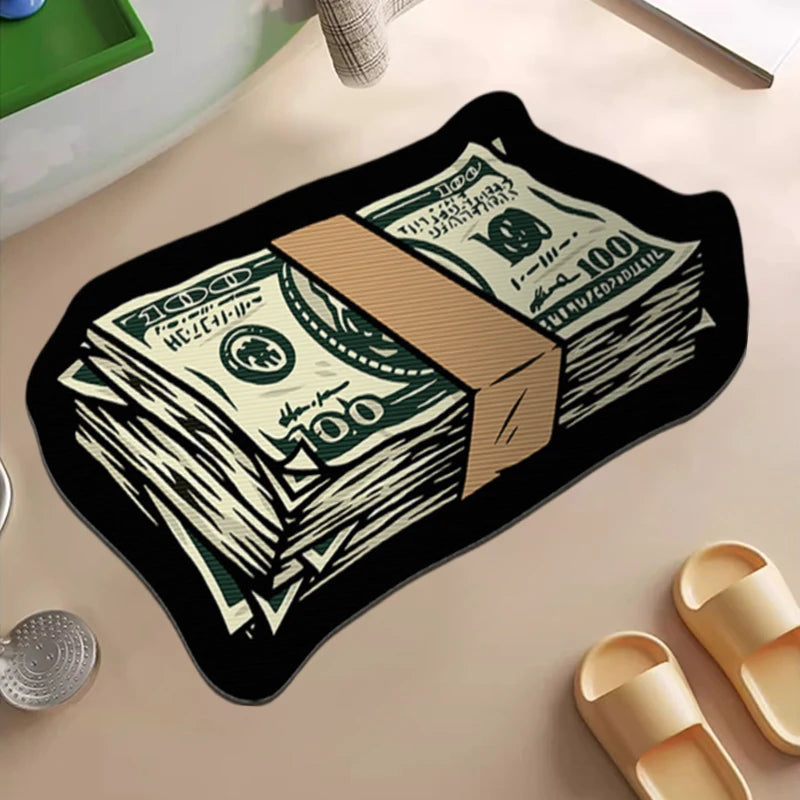 Creative Money Shaped Polyester Rug