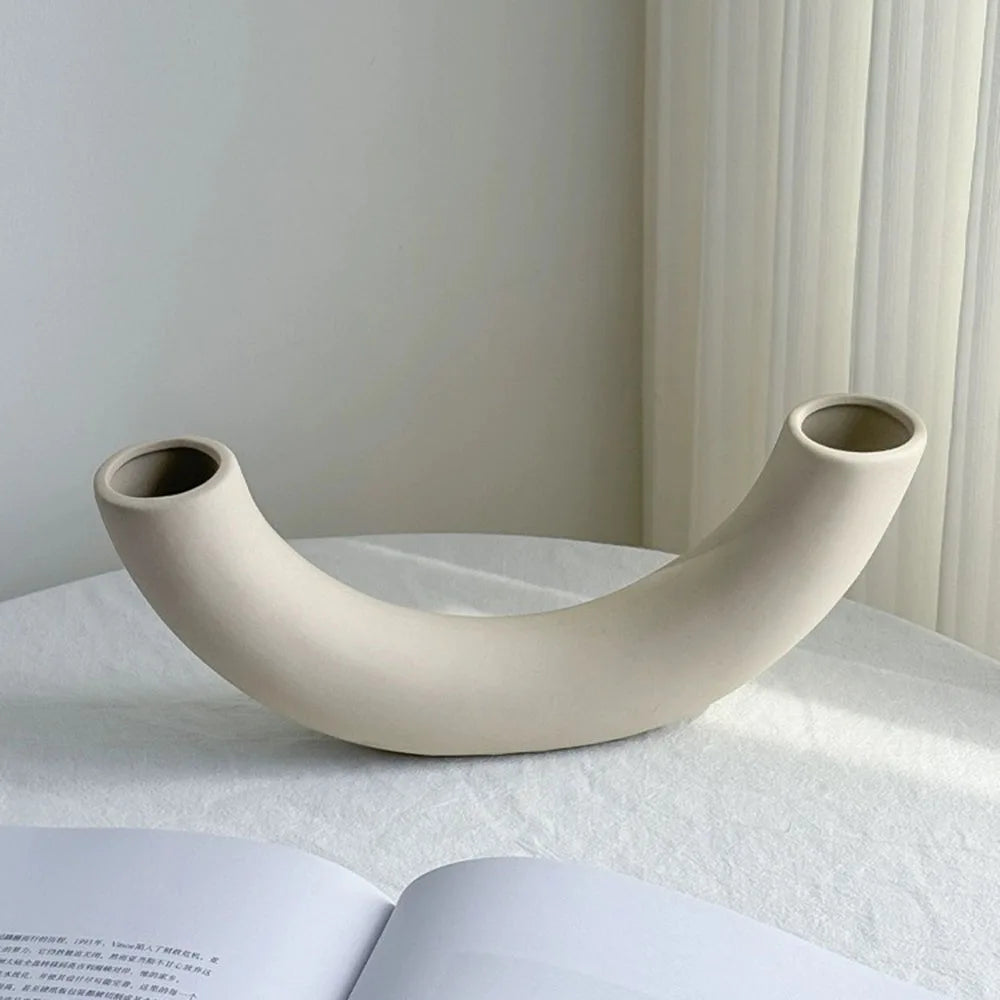 Crescent Moon Eco-Friendly White Vase