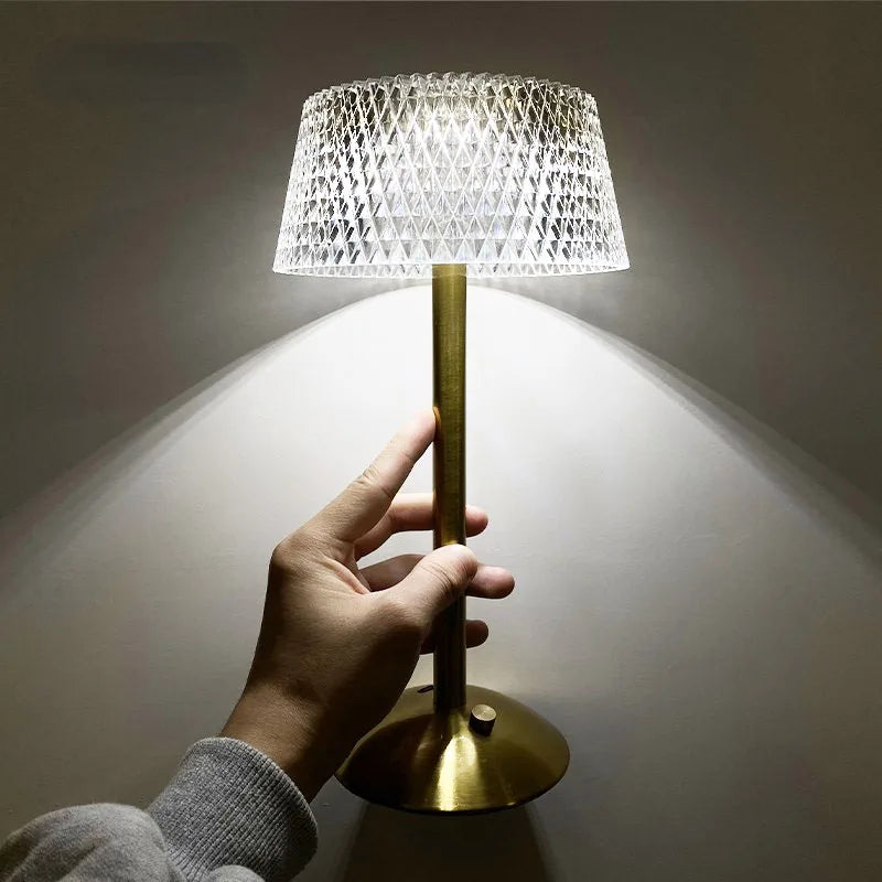 Crystal LED Table Lamp - USB Rechargeable