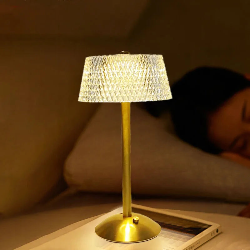 Crystal LED Table Lamp - USB Rechargeable