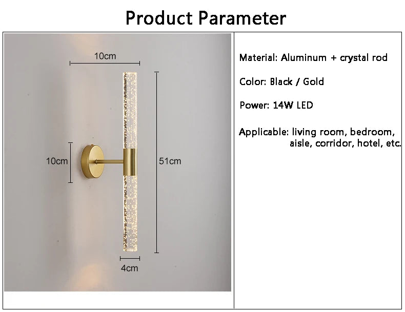 Crystal LED Wall Lamp - Modern Design