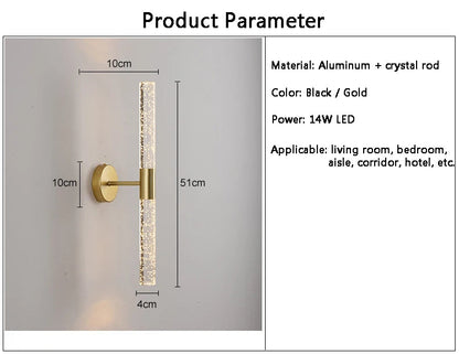 Crystal LED Wall Lamp - Modern Design