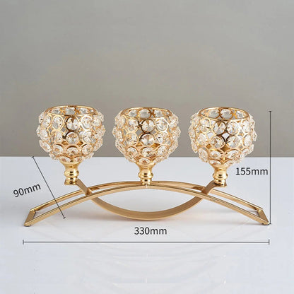 Crystal Metal Candle Holder Centerpiece