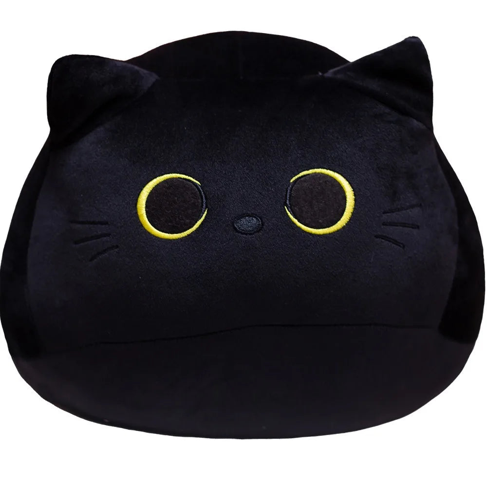 Cuddly Black Cat Plush Cushion