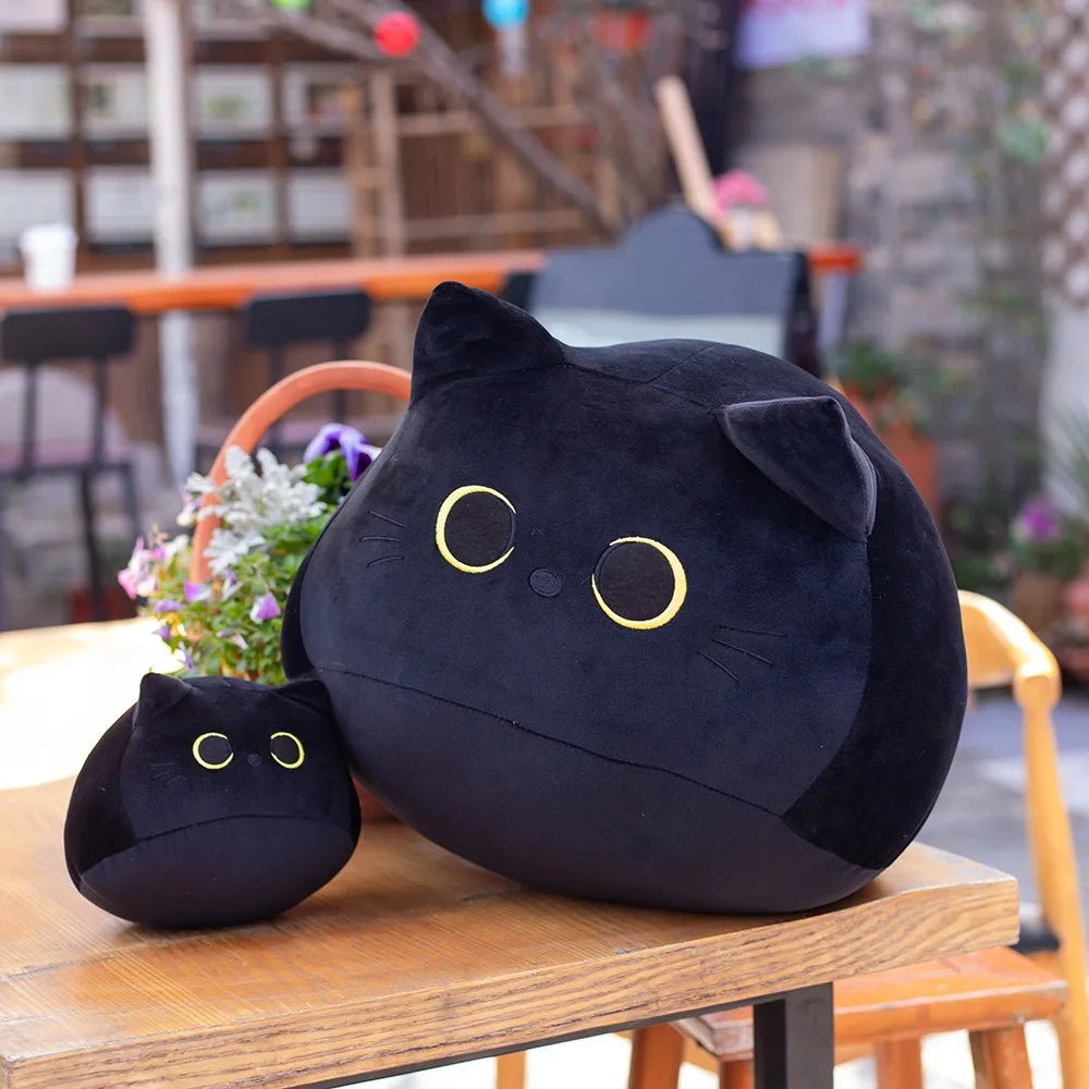 Cuddly Black Cat Plush Cushion