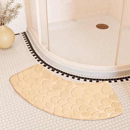 Curved Non-Slip Pebble Bath Mat