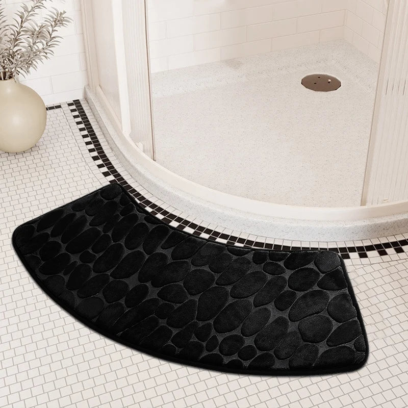 Curved Non-Slip Pebble Bath Mat