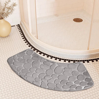 Curved Non-Slip Pebble Bath Mat