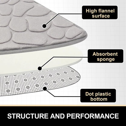 Curved Non-Slip Pebble Bath Mat