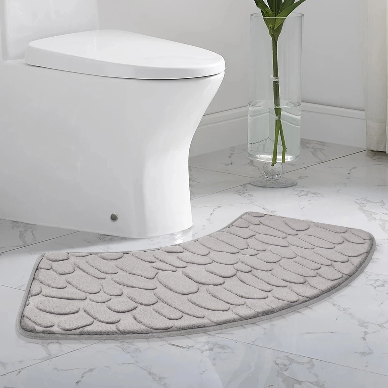 Curved Non-Slip Pebble Bath Mat