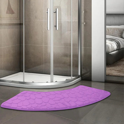 Curved Non-Slip Pebble Bath Mat