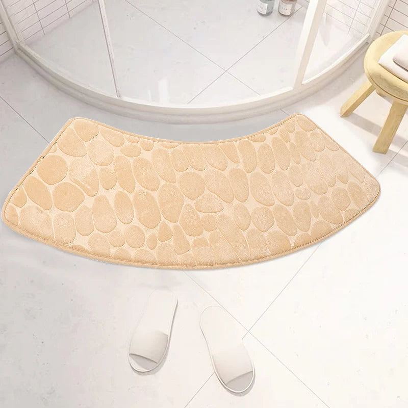 Curved Non-Slip Pebble Bath Mat