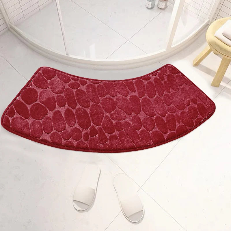 Curved Non-Slip Pebble Bath Mat