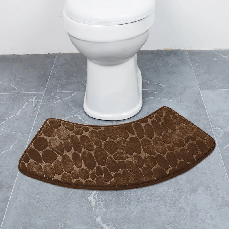 Curved Non-Slip Pebble Bath Mat