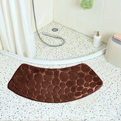 Curved Non-Slip Pebble Bath Mat