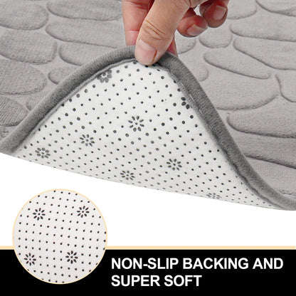 Curved Non-Slip Pebble Bath Mat